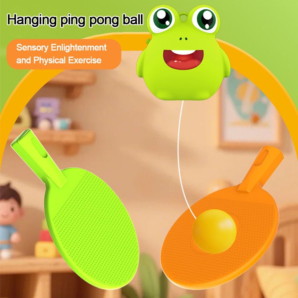 Table Tennis Cartoon - เทรนเนอร์ปิงปองเด็กแบบโต้ตอบระหว่างพ่อแม่และลูก การประสานมือและตา การออกกําลังกายด้วยตา ของเล่นปิงปอง