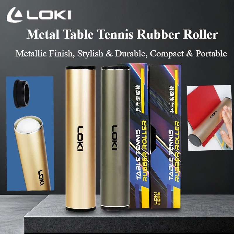 Table Tennis Game Pc - กล่องใส่ลูกปิงปองโลหะ LOKI สำหรับมืออาชีพ พร้อมไม้กลิ้งยางปิงปอง อุปกรณ์เสริมสำหรับไม้ปิงปอง