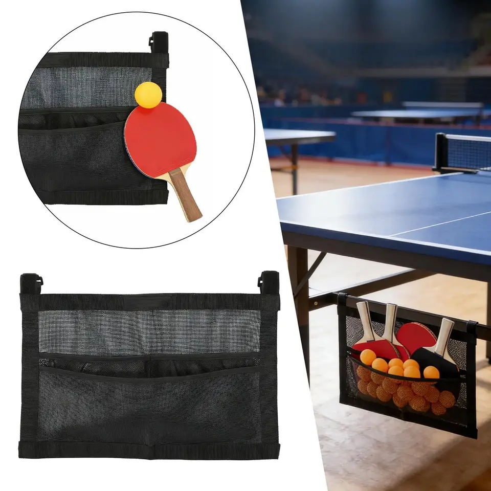 Table Tennis Or Tennis Table - ที่เก็บลูกปิงปองแบบตาข่ายใหม่ ความจุขนาดใหญ่ สำหรับจัดเก็บลูกเทเบิลเทนนิส ติดผนังหรือใต้โต๊ะ สำหรับฝึกซ้อม
