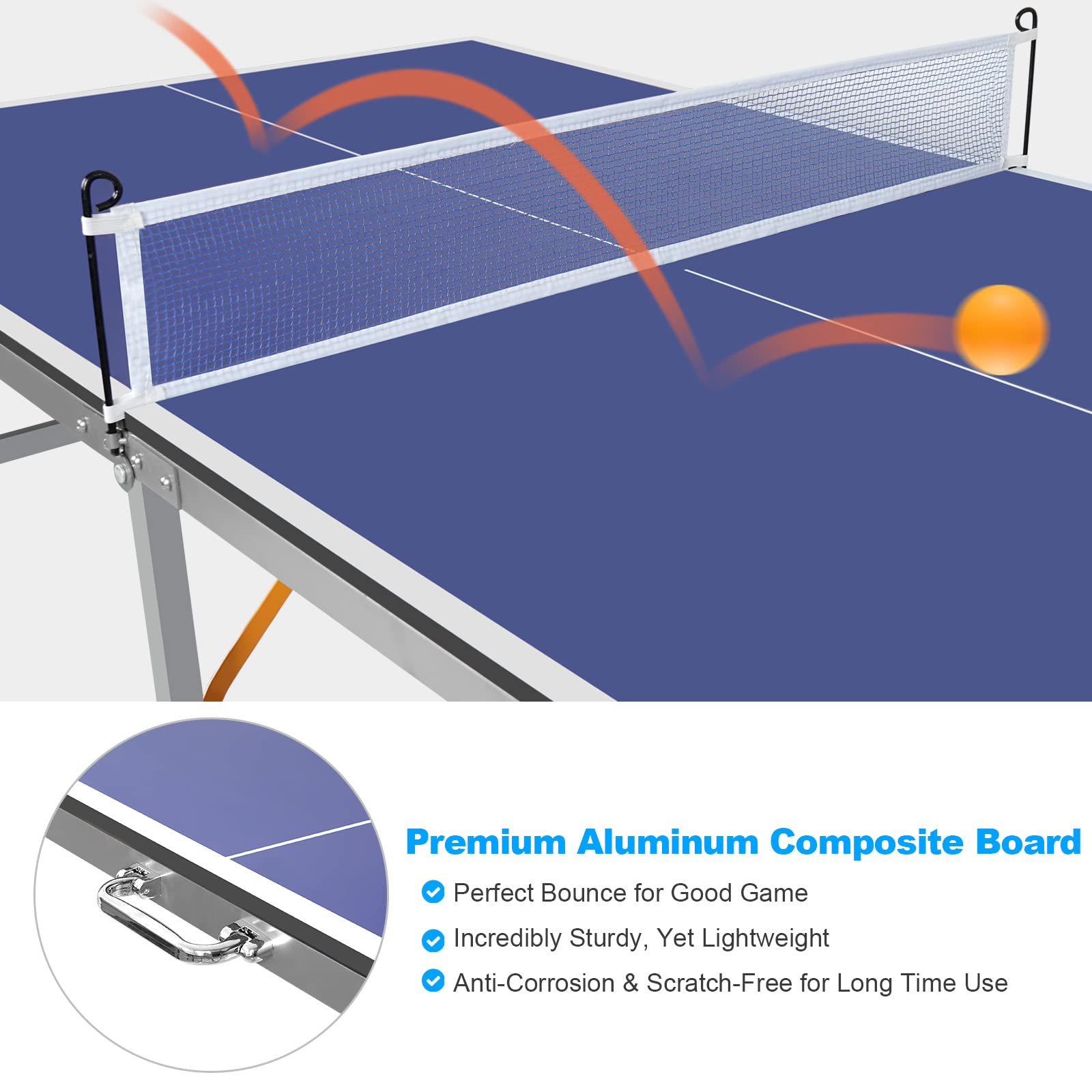 โต๊ะปิงปองแบบพกพาขนาด 6x3 ฟุต  - Table Tennis Usa Team บทวิจารณ์และราคา